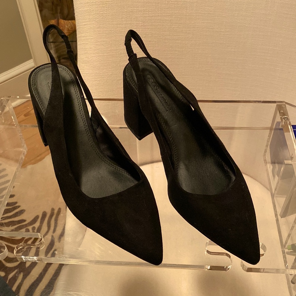 ASOS Design Samson slingback mid heels in black